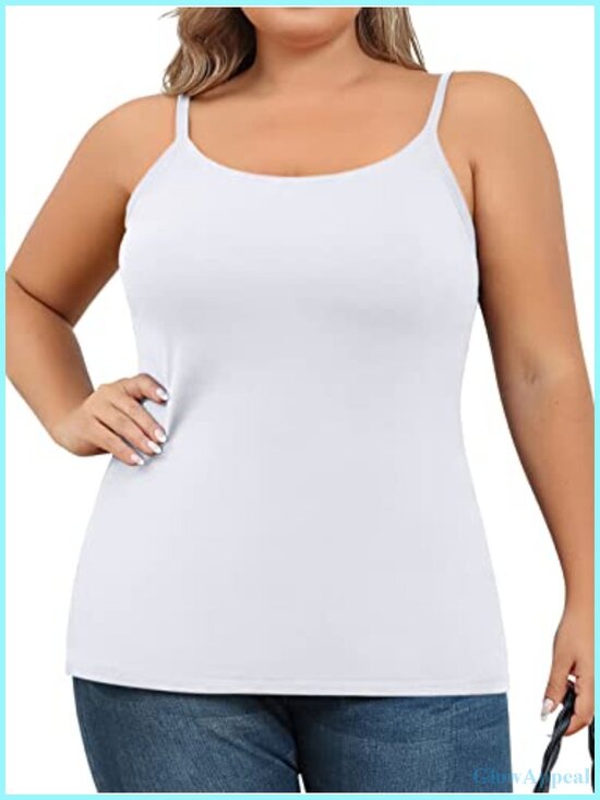 Other - Unpadded Shelf Bra Camisole Plus Size Cotton Scoop Neck